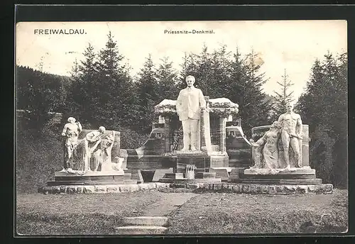 AK Freiwaldau, Priessnitz-Denkmal