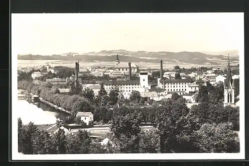 AK Zábreh sev. Morava, Teilansicht mit Fluss