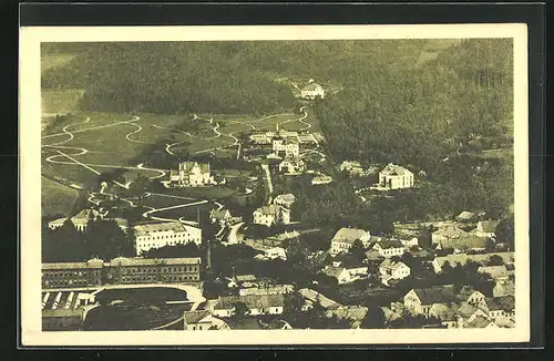 AK Freiwaldau, Blick von der Kreuzkoppe nach den Villen