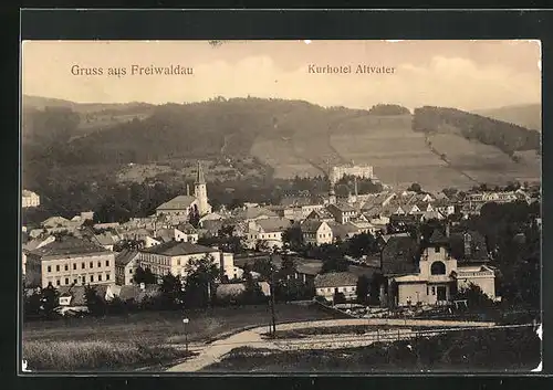 AK Freiwaldau, Kurhotel Altvater am Rande des Ortes
