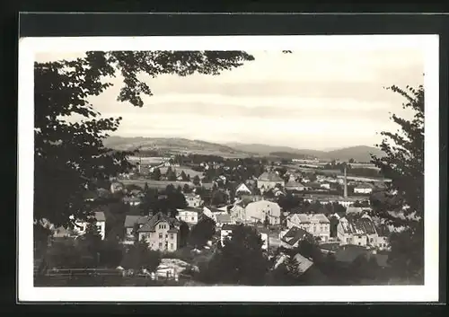 AK Zlaté Hory, Blick über Stadt von Anhöhe