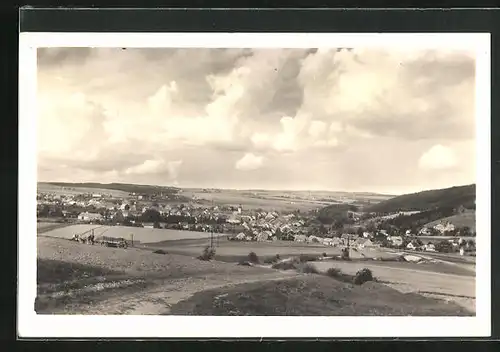 AK Radnice, Panorama der Stadt, Ochsenkarren