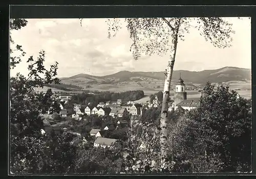 AK Zulová-okr. Jeseník, Blick auf die Stadt vom Waldrand