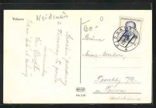 AK Vidnava, Gebäude am Ortsrand