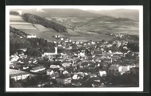 AK Freiwaldau, Gesamtansicht der Stadt mit Kirche