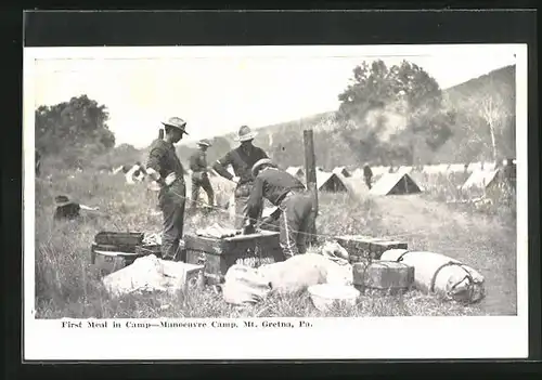 AK Mt. Gretna, First meal in camp, Manoeuvre Camp