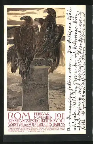 AK Rom, Erinnerungs-Ausstellung zur Ausrufung des Königreiches Italien 1911