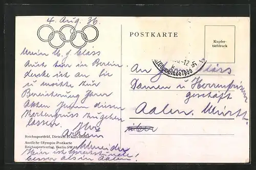 AK Berlin, Olympiade 1936, Reichssportfeld, Dietrich Eckardt-Bühne