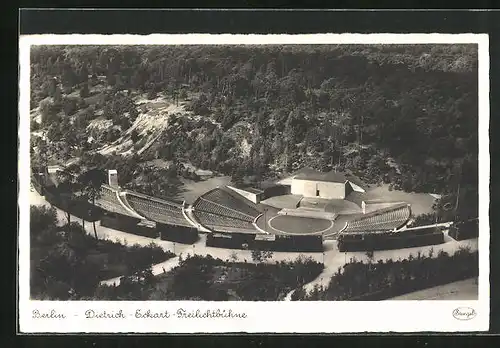 AK Berlin, Olympiade 1936, Dietrich-Eckardt-Freilichtbühne, Fliegeraufnahme