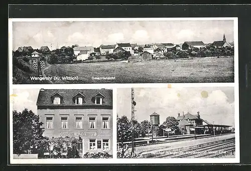 AK Wengerohr /Kr. Wittlich, Gasthof Edringer, Bahnhof, Gesamtansicht