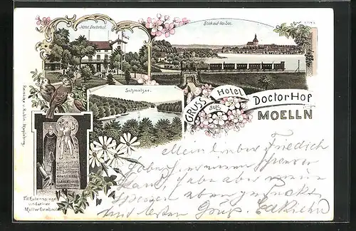 Lithographie Moelln, Hotel Doctorhof, Schmalsee, Panorama