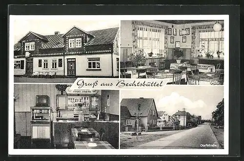 AK Bechtsbüttel, GasthausFloto, Innenansichten