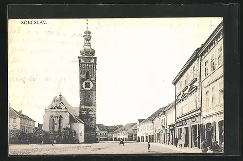 AK Sobeslav, Partie am Marktplatz