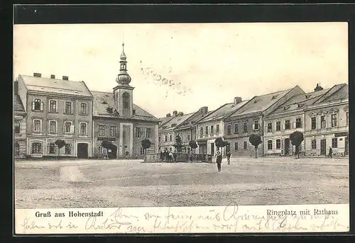 AK Hohenstadt, Ringplatz mit Rathaus