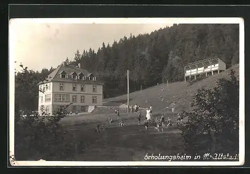 AK Mähr.-Altstadt, Kinder auf der Wieser des Erholungsheimes