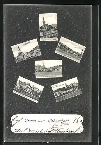 AK Hohenstadt, Ringplatz, Rathaus, Villa Fröhlich mit Schloss