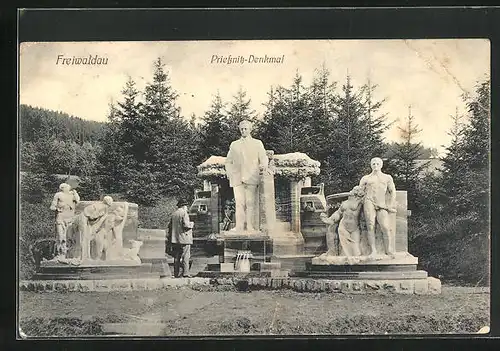 AK Freiwaldau, Priessnitz Denkmal