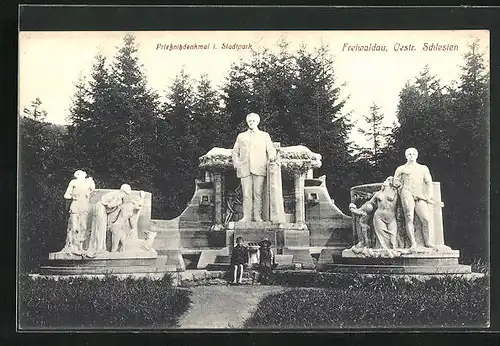 AK Freiwaldau, Priessnitzer Denkmal