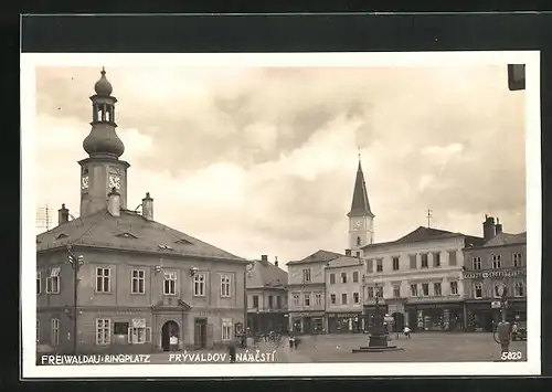 AK Freiwaldau, Ringplatz, Rathaus