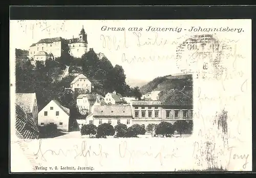 AK Jauernig-Johannisberg, Teilansicht mit Schlossberg