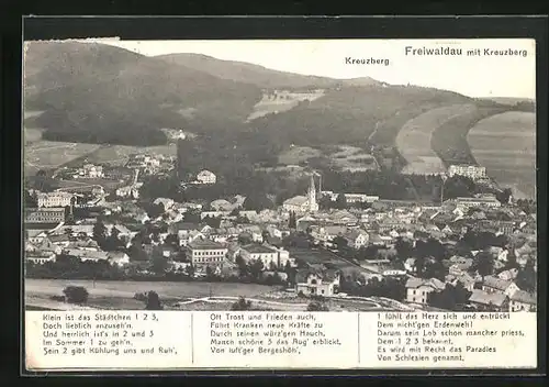 AK Freiwaldau, Teilansicht mit Kreuzberg