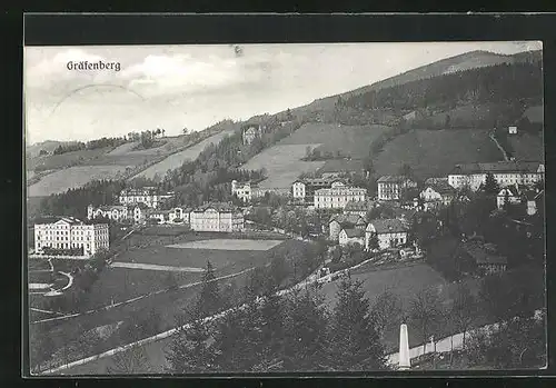 AK Gräfenberg, Totalansicht mit Gebirgszug