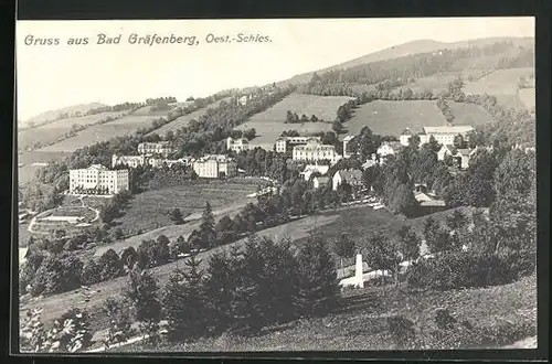 AK Bad Gräfenberg, Ortsansicht mit Denkmal