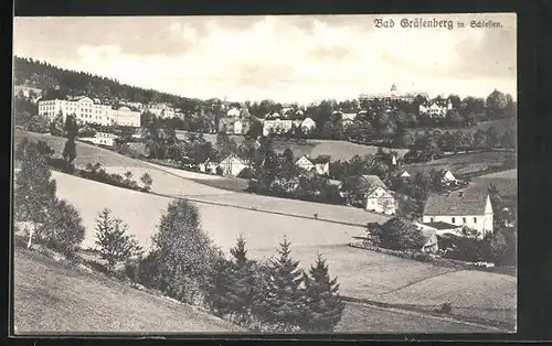 AK Bad Gräfenberg, Ortspartie mit Grünflächen