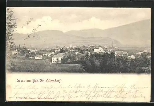 AK Bad Gr.-Ullersdorf, Panorama mit Gebirge