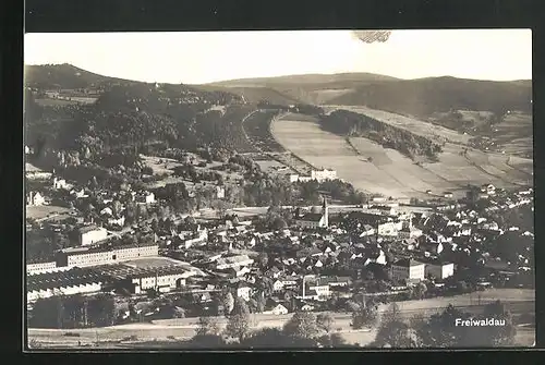 AK Freiwaldau, Ortsansicht mit Kirche