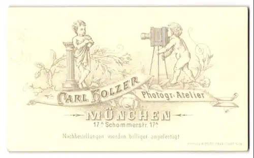 Fotografie Carl Holzer, München, Schommerstr. 17a, zwei Kinder beim Fotografieren mit einer Plattenkamera
