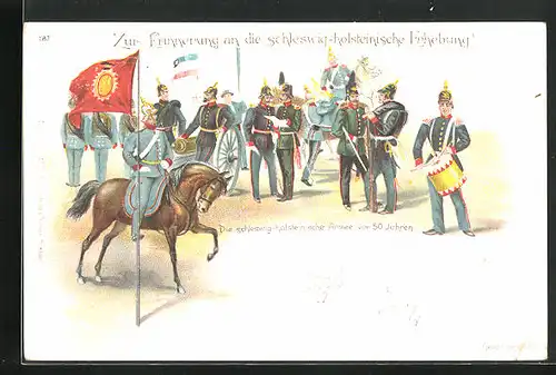 AK Zur Erinnerung an die schleswig-holsteinische Erhebung!, Die schleswig-holsteinische Armee, Revolution 1848