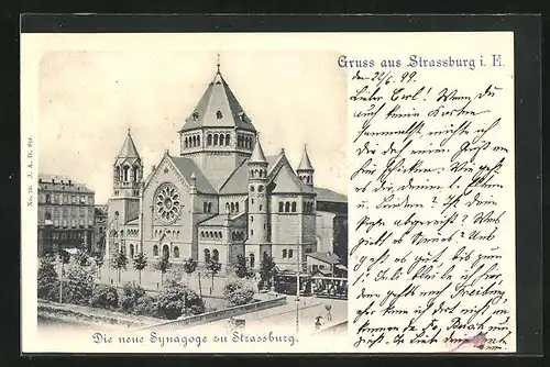 AK Strassburg i. E., Die neue Synagoge