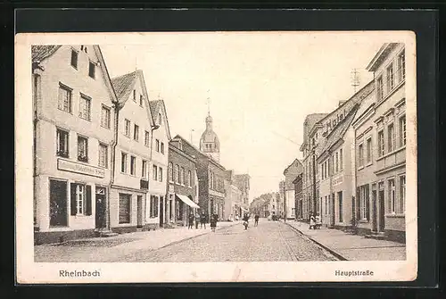 AK Rheinbach, Hauptstrasse mit Geschäften
