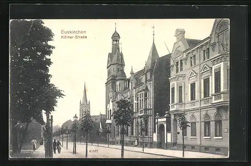 AK Euskirchen, Kölner-Strasse mit Blick zur Kirche