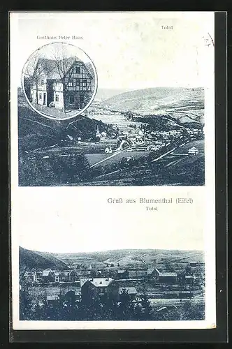 AK Blumenthal /Eifel, Gasthaus Peter Haas, Ortsansicht