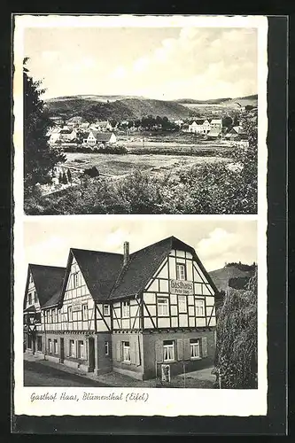 AK Blumenthal /Eifel, Gasthaus Peter Haas, Teilansicht vom Ort