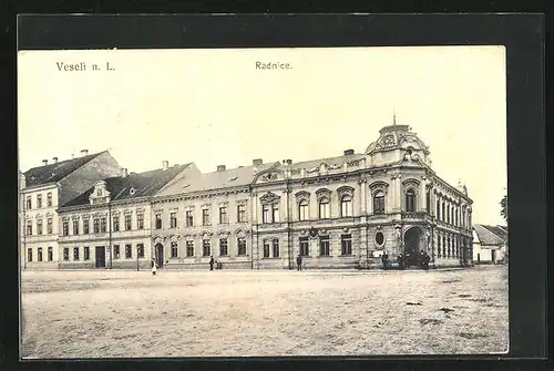 AK Veselí n. L., Rathaus am Marktplatz