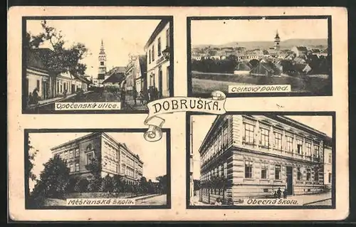 AK Dobruska, Opocenska ulice, Mestanska skola, Obecna skola