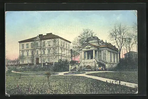 AK Lazne Belohrad, Skola, museum a mestsky sad