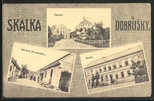 AK Skalka Dobrusky, Obchod Kornfelduv, Zamek, Skola