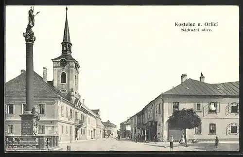 AK Adler Kosteletz / Kostelec nad Orlici, Nadrazni ulice