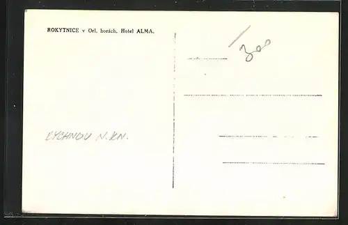 AK Rokitnitz / Rokytnice v Orlickych Horach, Hotel Alma