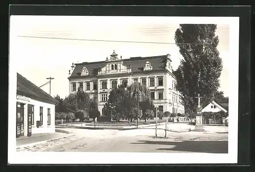 AK Horice v Podkrkonosi, Rathaus und Denkmal