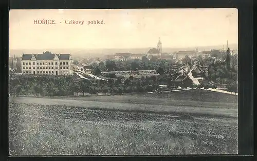 AK Horice, Hauptstrasse in die Stadt