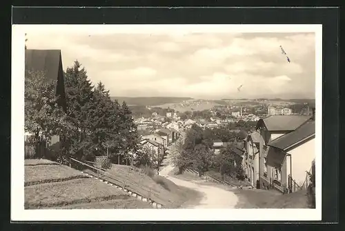 AK Cervený Kostelec, Strasse durch Wohnviertel