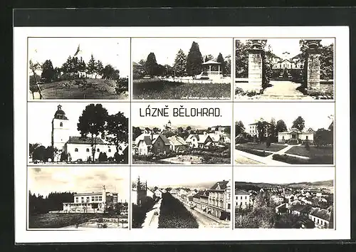 AK Lazne Belohrad, Kirche, Gebäudeansicht, Pavillon