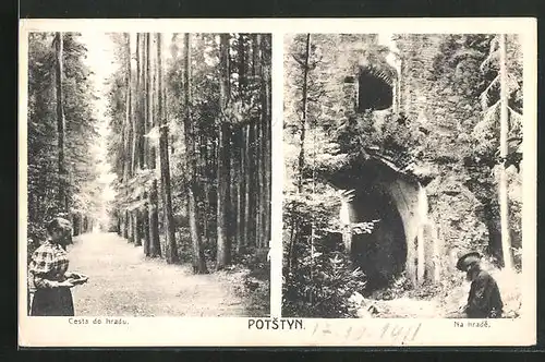 AK Potstyn, Cesta do hradu, Na hrade