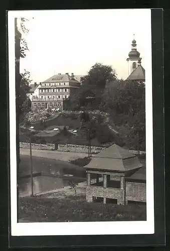 Foto-AK Rokitnitz im Adlergebirge, Ortspartie