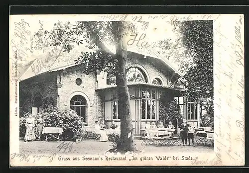 AK Stade, Seemann`s Restaurant Im grünen Walde